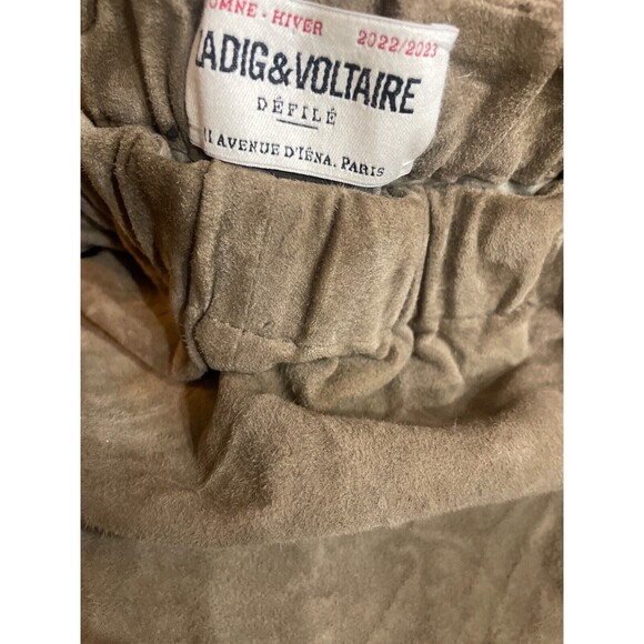 Zadig & Voltaire Women's Genuine Suede Flare Trousers size 40/8US NWT Pull On - Picture 7 of 14